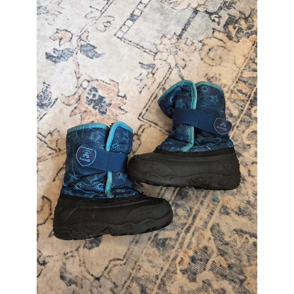 Kamik Toddler‎ Size 10 Snowbug 5 Waterproof Winter Blue Star Snow Boots